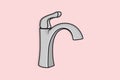 Steel Water Supply Faucets For Bathroom And Kitchen Sink vector illustration.