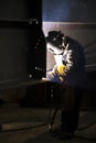 Steel welding worker