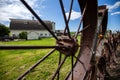 Steel Wheel Fence Artisans At the Dahmen Barn Royalty Free Stock Photo