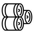 Steel wine barrel icon outline vector. Cellar bottle