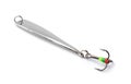 Steel winter ice fishing lure Royalty Free Stock Photo