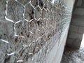 Steel wire mesh applied at the joints of masonary wall Royalty Free Stock Photo