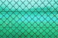 Steel Wire mesh on green slan background