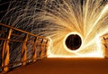 Steel wool fire Royalty Free Stock Photo