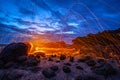 steel wool fire work on the rock Royalty Free Stock Photo