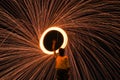 Steel wool lighting Stock photo