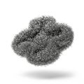 Steel wool pad for polishing, floating in mid air on solid white background Royalty Free Stock Photo