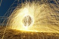 Steel Wool Sparks on the Beach Royalty Free Stock Photo