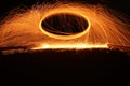 Steel Wool Spinning on a Dock Royalty Free Stock Photo