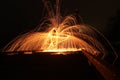 Steel Wool Spinning on a Dock Royalty Free Stock Photo