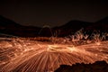 Steel wool under the ground Royalty Free Stock Photo