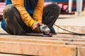 Steel Workers grinding in metal industry Royalty Free Stock Photo