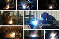 Steel workers welding