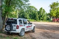 Steelville, Missouri - 7.2023 - Huzzah Valley Resort campground maintenance truck along rafting area.