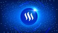 STEEM coin banner. STEEM coin cryptocurrency concept banner background