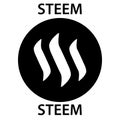 Steem Coin cryptocurrency blockchain icon. Virtual electronic, internet money or cryptocoin symbol, logo