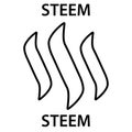 Steem Coin cryptocurrency blockchain icon. Virtual electronic, internet money or cryptocoin symbol, logo