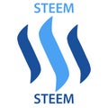 Steem Coin cryptocurrency blockchain icon. Virtual electronic, internet money or cryptocoin symbol, logo