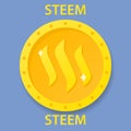 Steem Coin cryptocurrency blockchain icon. Virtual electronic, internet money or cryptocoin symbol, logo