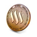 Steem - Cryptocurrency Coin. 3D rendering