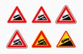 Steep ascent road sign vector design Royalty Free Stock Photo