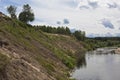 Steep bank of the river Vaga near the village Undercity Royalty Free Stock Photo