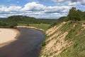 Steep bank rivers Vaga. River View near the village Undercity, Velsky district, Arkhangelsk region Royalty Free Stock Photo