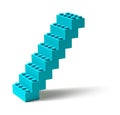 Steep building block 3D stairs