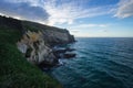 Steep cliff on ocean in Dunedin