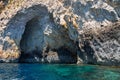 Steep cliff over Mediterranean sea on south part of Malta island Royalty Free Stock Photo