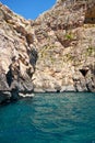 Steep cliff over Mediterranean sea on south part of Malta island Royalty Free Stock Photo