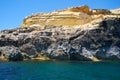 Steep cliff over Mediterranean sea on south part of Malta island Royalty Free Stock Photo