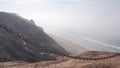 Steep cliff, rock or bluff, California coast erosion. Torrey Pines park overlook