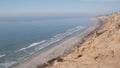 Steep cliff rock or bluff, California coast erosion. Torrey Pines vista overlook Royalty Free Stock Photo