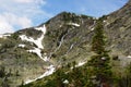 Steep cliff of snow mountain