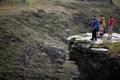 Steep Cliffs of Tintagel Castle in Cornwall