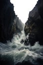 steep cliffs with waves crashing on the rocks. transparent PNG file