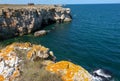 Steep coast with karst caves and grottoes near the village of Tyulenovo, Bulgary