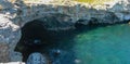 Steep coast with karst caves and grottoes near the village of Tyulenovo, Bulgary