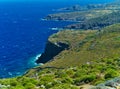 Steep coastline in Patmos island, Greece.
