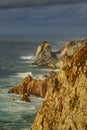 Steep coastline and stormy clouds