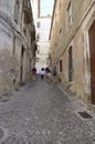 Steep cobble street in Coimbra