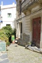 Steep cobbled alley in Mediterranean village