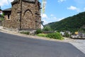 steep curve around a medieval chapel