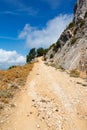 Steep dangerous mountain road