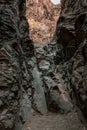 Steep Dry Fall Drops to Enter Chamber of Upper Burro Mesa Pouroff Royalty Free Stock Photo