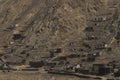 The steep face of the mountains surrounding Leh