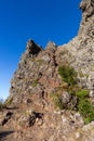 Steep final section of the hike on Le Morne Mountain, Mauritius Royalty Free Stock Photo