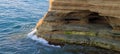 Steep golden cliffs of Canal dÃ¢â¬ËAmour, Corfu Island