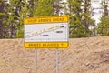 Steep grade highway warning sign